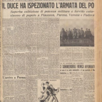 Prima pagina del Corriere Emiliano (Gazzetta di Parma) del 8 ottobre 1940